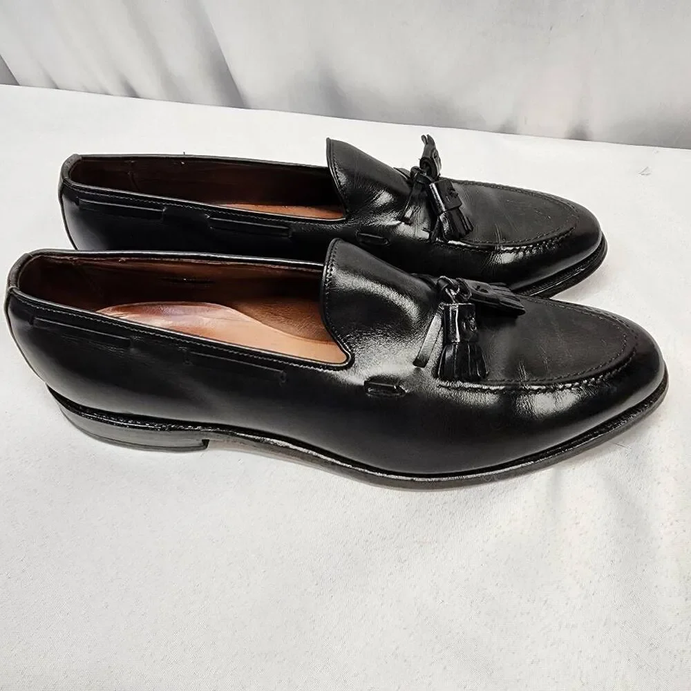 Allen Edmonds Grayson Tassel Loafers Black Leather Mens 11.5 A USA
